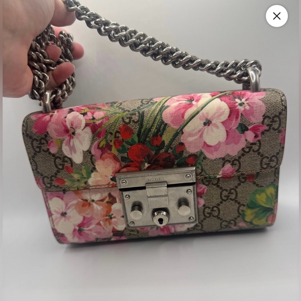 Gucci GG Blooms Padlock PVC Shoulder Bag